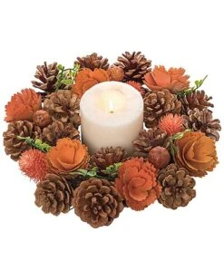 Foam 10.24In Multicolored Harvest Candle Ring Home