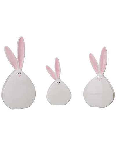 Set Of 3 Transpac Dolomite White Easter Fun Chubby Bunny Tabletop Decor Home 1 Set Of 3 Transpac Dolomite White Easter Fun Chubby Bunny Tabletop Decor Home