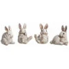 Set Of 4 Small Crackle Bunny Figures Home