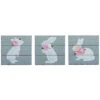 Set Of 3 MDF Bunny With Flower Accent Decor Home