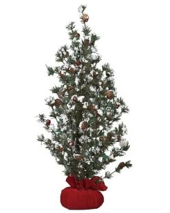 Artificial 24in Christmas Tree In Gift Bag With Berries Home