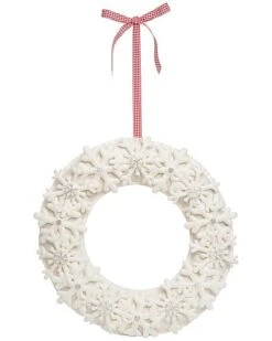 Polyester 12.99in Christmas Layered Snowflake Wreath Home