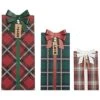 Wood 19.5in Multicolored Christmas Easel-Back Plaid Presents Set Of 3 Home