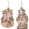 Glass 5in Copper Christmas Antique Snowman Ornament Set Of 2 Home