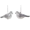 Glass 5.5in Multicolored Christmas Bird Ornament Set Of 2 Home