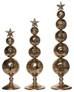 Metal 24.25in Christmas Peace Love And Joy Decor Set Of 3 Home