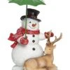 Resin 8.75in Multicolored Christmas Snowman And Critter Figurine Home
