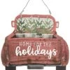 Wood 15.75in Multicolored Christmas Tree Truck Decor Home