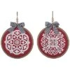 Wood 12.5in Multicolored Christmas Fancy Ornament Decor Set Of 2 Home