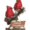Resin 8in Multicolored Christmas Snowy Cardinal Decor Home