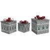 Metal 10in Christmas Tree Gift Nesting Box Set Of 3 Home