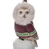 Resin 9in Multicolored Christmas Snowy Owl Figurine Home