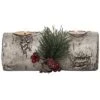 Resin 7.5in Multicolored Christmas Birch Log Tealight Holder Home