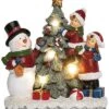 Resin 8in Multicolored Christmas Light Up Tree And Friends Decor Home