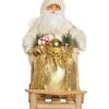 Fabric/Canvas 12in Multicolored Christmas Elegant Metallic Santa Decor Home