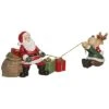 Resin 12.75in Multicolored Christmas Operation Santa And Reindeer Decor Home