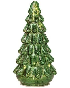 Glass 8.5in Christmas Light Up Tree Decor Home