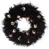 Foam 18.9In Black Halloween Light Up Spooky Eyes Wreath Home