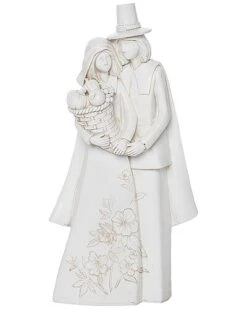 Resin 11.75In White Harvest Elegant Pilgrim Family Decor Home