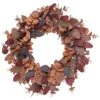 Fabric/Canvas 24In Multicolored Harvest Multi Color Eucalyptus And Floral Wreath Home