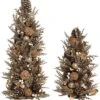 Foam 23In Gold Harvest Gilded Floral Trees Set Of 2 Home
