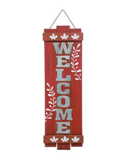 26in Welcome Wood Banner Home