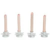 Set Of 4 Metal White Hanukkah Star Taper Candle Holder Home