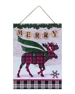 Wood Red Christmas Dimensional Animal Decor Home