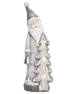 Resin 21in Multicolored Christmas Light Up Santa Decor Home