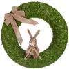 19in Mossy Green Sisal Bunny Wreath Home