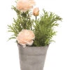 Metal 13in Multicolor Spring Faux Flowers In Metal Bucket Home