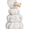 Resin 13.25In White Harvest Turkey On Pumpkin Stack Decor Home