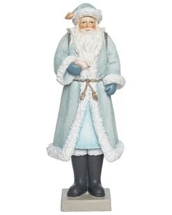 Resin 12in Multicolored Christmas Coastal Santa Decor Home