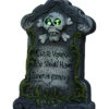 Resin 17in Gray Halloween Light Up Gravestone Home