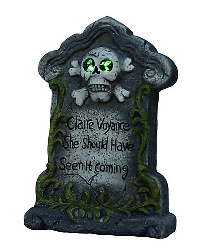 Resin 17in Gray Halloween Light Up Gravestone Home 1 Resin 17in Gray Halloween Light Up Gravestone Home