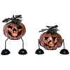 Set Of 2 Metal 8in Multicolor Halloween Light Up Jack-O-Lanterns Home