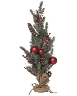 Metal 24in Christmas Ornament And Acorn Tree Home