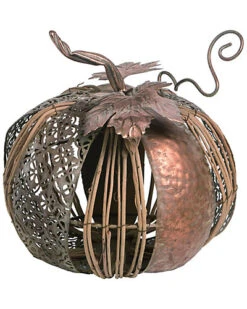 Metal 10in Gold Fall/Harvest Natural Mat Home