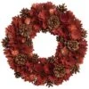 Foam 15.75In Multicolored Harvest Roses And Pinecones Wreath Home