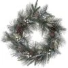 Artificial 24in Christmas Mixed Greenery Wreath With Rustic Bells Home