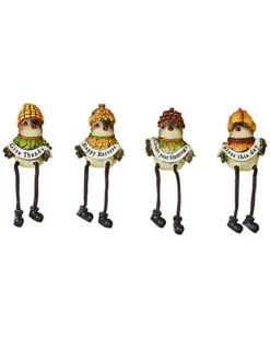 Resin 6in Multicolor Harvest Bird Shelf Home