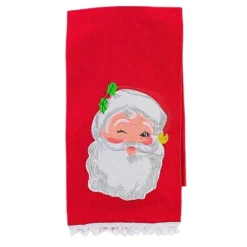 Transpac 27.0 Inch Snowman/Santa Tea Towel Christmas Hand Towel Set , S (2PC)