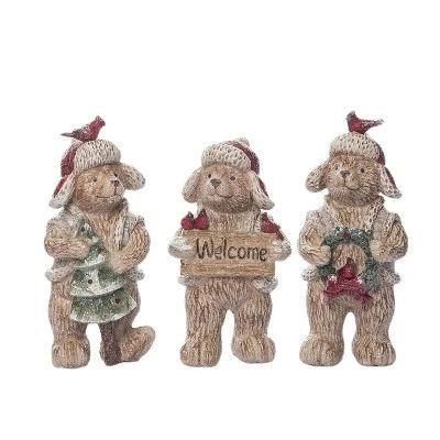 Transpac Resin Forest Holiday Bear Figurine Set Of 3 - Charming Christmas Decorative Objects For Festive Home Decor 1 Transpac Resin Forest Holiday Bear Figurine Set Of 3 - Charming Christmas Decorative Objects For Festive Home Decor