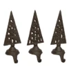 Transpac Cast Iron Reindeer Stocking Holder Set Of 3 For Christmas Home Decorations And Holiday Cheer