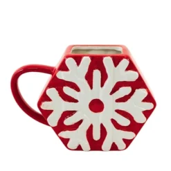 Transpac 4.25 In Snowflake Mug Christmas Seasonal Tabletop , Knit Design (1PC)