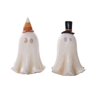 Transpac Set Of 2 Small Vintage Light Up Ghost Figurines - Halloween Decorative Objects For Spooky Home Decor 1 Transpac Set Of 2 Small Vintage Light Up Ghost Figurines - Halloween Decorative Objects For Spooky Home Decor