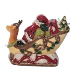 Transpac 8.25 In Holiday Santa Reindeer Sleigh Decorative Object Christmas Dolomite Home Decor -Home decor GUEST 313d02fc ecea 4bf7 a4f8 646af2b4bbfe
