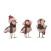 Transpac Plush Standing Bird Set Of 3 Christmas Home Decorations Polyester Decorative Objects For Holiday Cheer