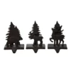 Transpac Iron Forest Scene Stocking Holder Set Of 3 Christmas Home Decorations For Holiday Cheer