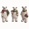 Transpac Set Of 3 Small Resin Happy Polar Bear Figurines Christmas Home Decorations